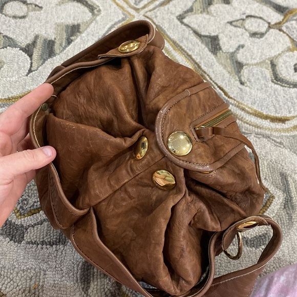💕 Gustto Baca vintage brown Italian soft leather large satchel $690 💕 - Picture 9 of 16